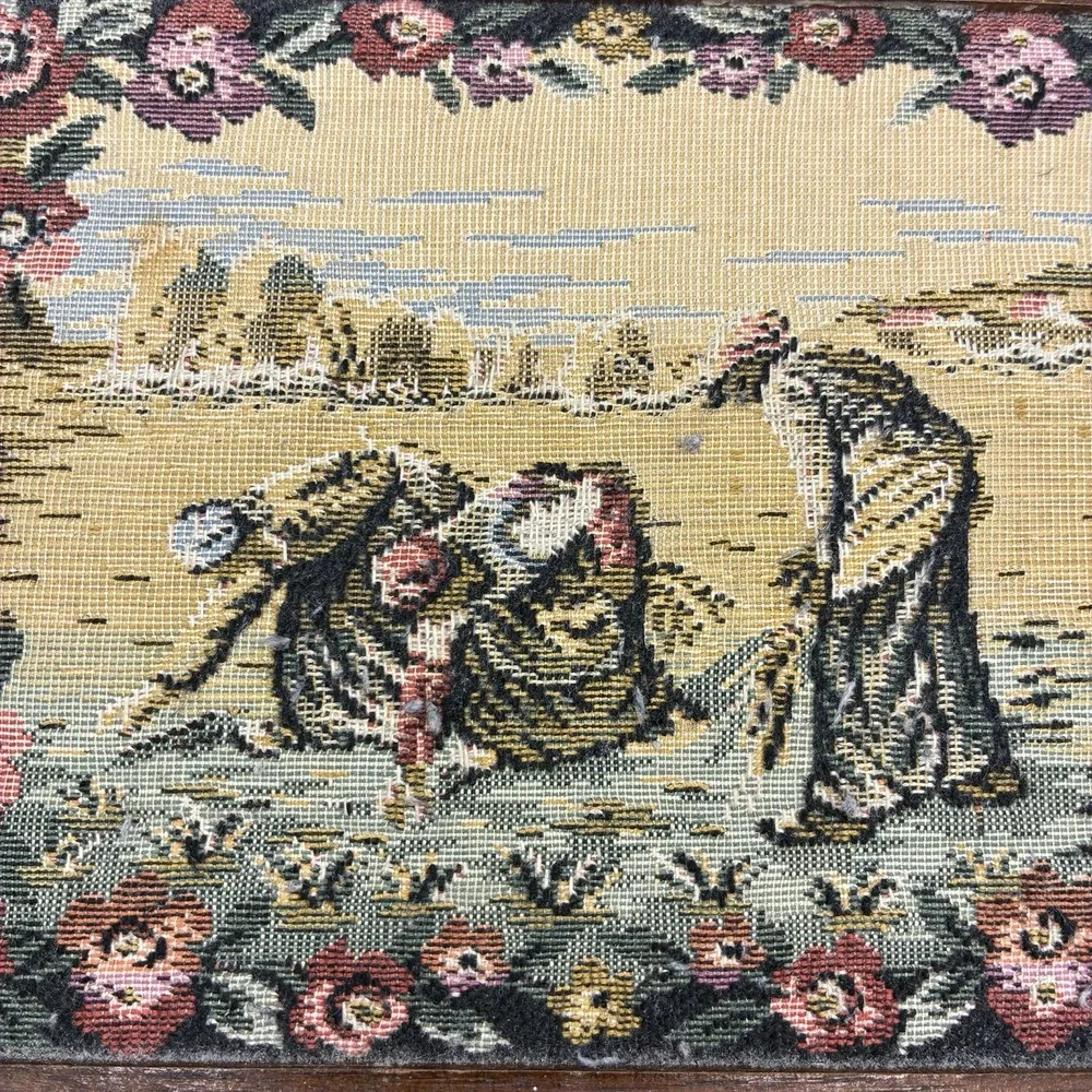 Vintage Working Music Jewelry Box Tapestry Lid Willitts Japan